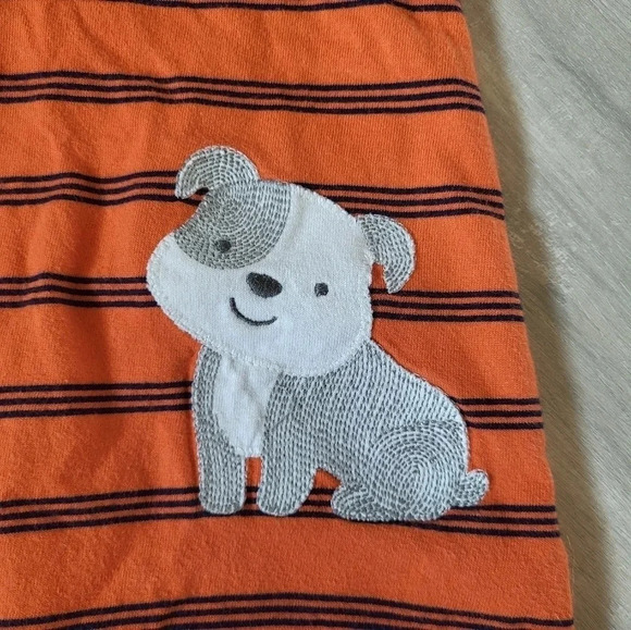 Child of Mine by Carters Orange Striped Dog Romper Size 12M - Picture 3 of 4